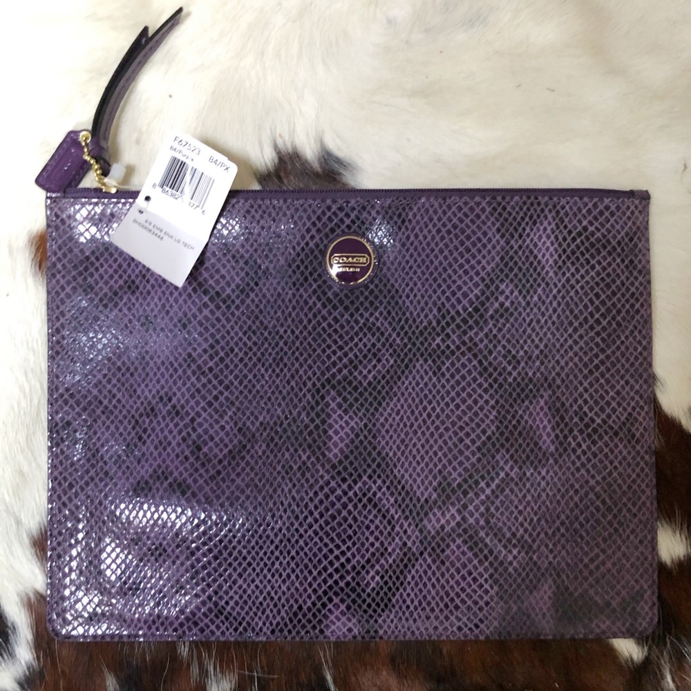 NWT Coach Pouch embossed snakeskin tablet/iPad